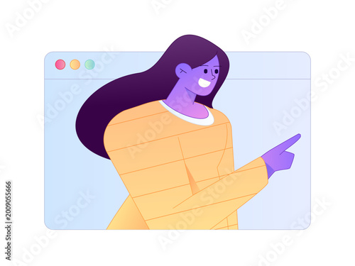 Flat vector illustration of business people operating work scene
