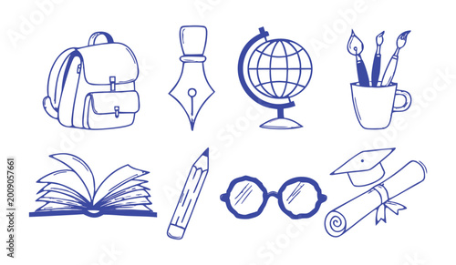 Tableau sur toile Education continuous one line drawing