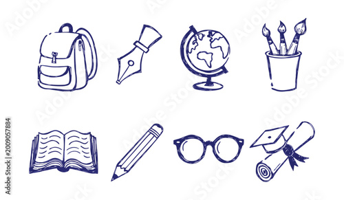 Photos Education continuous one line drawing