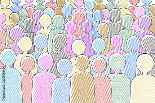 Diversity group, society crowd, being different race ethnicity , unique personality or standing out from the crowd. Motivation poster, banner, background, poster	