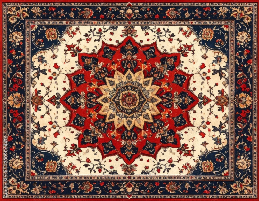 Fototapeta premium 優雅なビンテージ絨毯装飾|Elegant Vintage Carpet Decoration