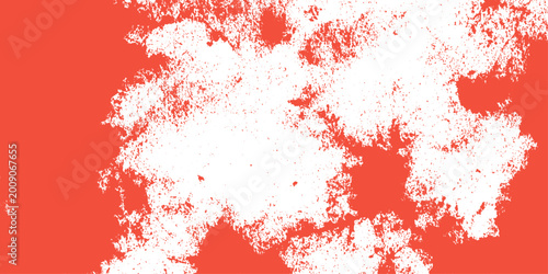 A red grunge texture background featuring blood-like paint splashes and ink splatters in a vector illustration design with winter snow patterns for a dirty Christmas card backdrop