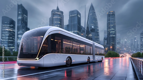 Self-Driving Electric Bus in Urban Environment | Smart City Public Transport Innovation | Sustainable Autonomous Mass Transit Solution