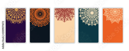 Mandala Luxury Card Background Set Collection Design Template