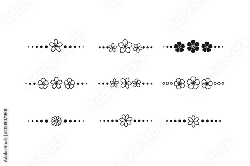 Φωτογραφία Floral Patterns with Dotted Lines