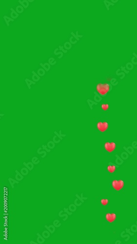 Valentines day red hearts, valentine love and passion February and anniversary celebration vertical social media design element.