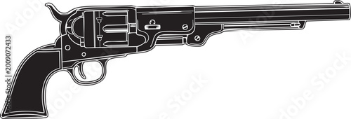 Isolated handgun with bullets on white background security and military concept