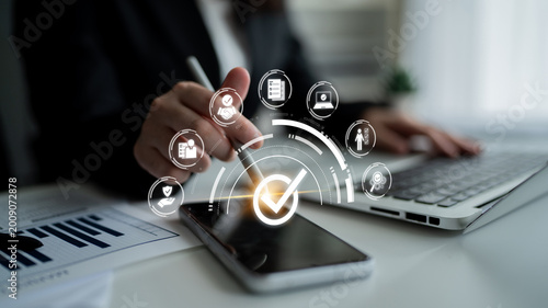 Cuadro en lienzo Quality assurance ensures product excellence with compliance checks, QA QC systems, and consistent control for trusted outcomes