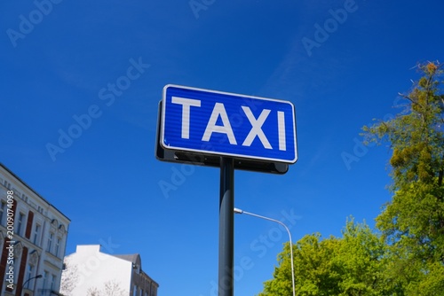 Obraz na plátne Taxi rank official sign. Road sign in Lodz city, Poland.