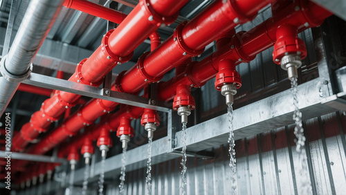 Automatic Fire Sprinkler in red water pipe System 