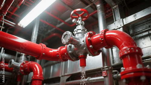 Automatic Fire Sprinkler in red water pipe System 