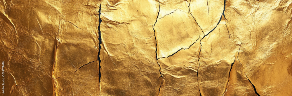 Fototapeta premium Luxury Gold Foil Texture with Reflective Metallic Shimmer.