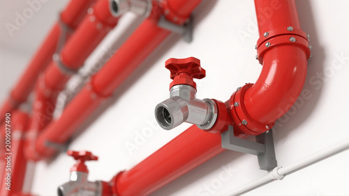 Automatic Fire Sprinkler in red water pipe System 