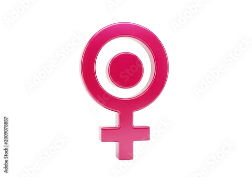 A vibrant pink symbol representing female empowerment and gender equality