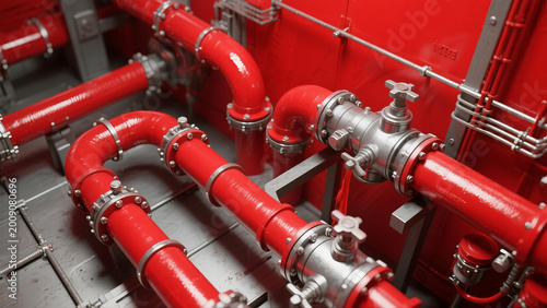 Automatic Fire Sprinkler in red water pipe System 