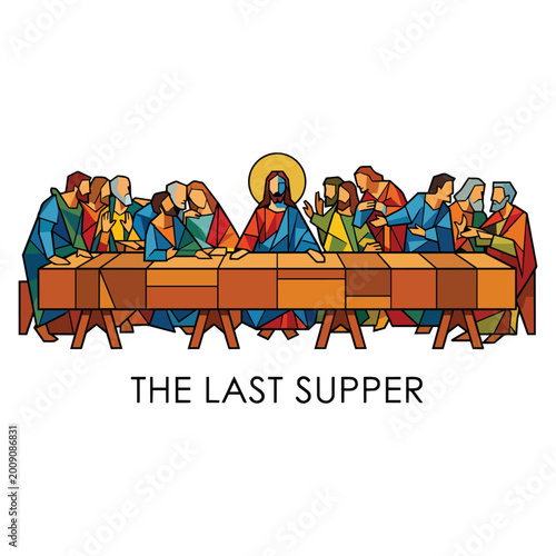 Tableau sur toile Jesus and disciples at Last Supper.