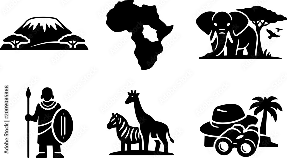 Obraz premium Tanzania vector line icon 