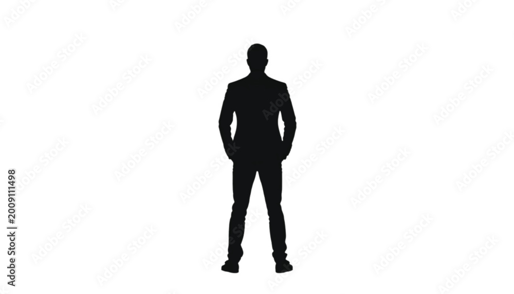 Fototapeta premium Businessman stands in a neutral posture to portray a steady and reliable professional foundation.