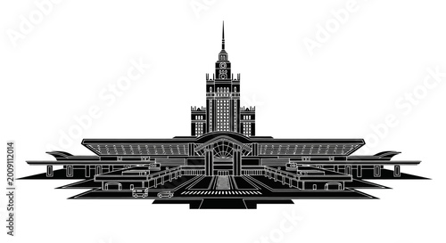 Moscow State University silhouette icon ? iconic architectural landmark