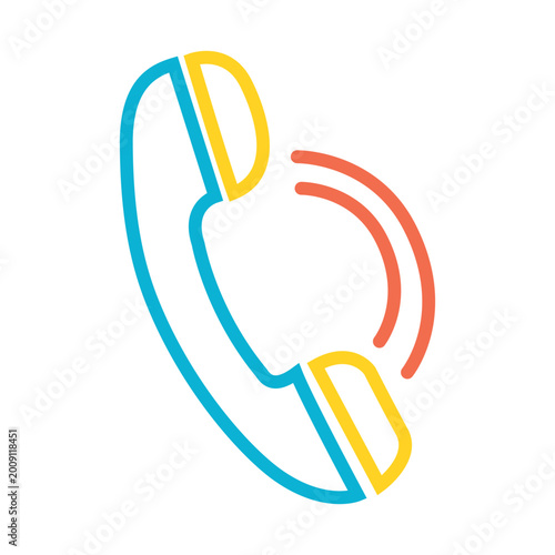 Fotografía Phone receiver colorful icon