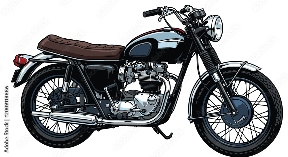 Fototapeta premium classic motorbike vector image