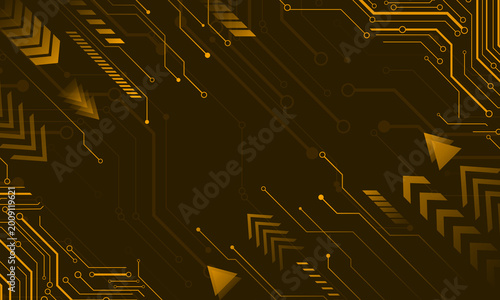 Abstract technology background with arrow shape | Golden minimal futuristic background design