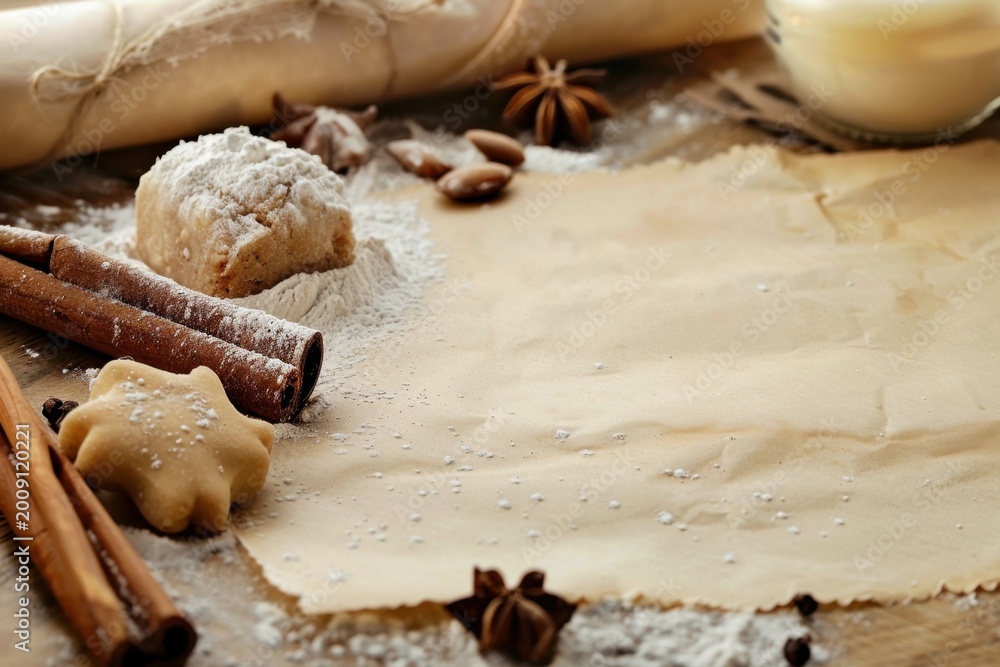 Fototapeta premium culinary recipe, background, cooking ingredients (2)