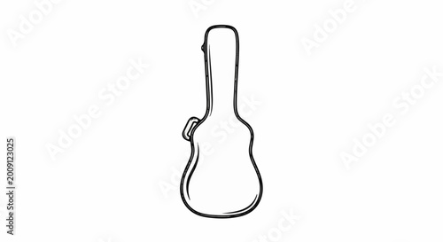 Stylized outline of an empty guitar case with a handle