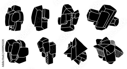 Photos Crystallography Collection: Abstract Geometric Mineral Forms