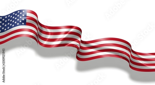 Silk ribbon forming american flag