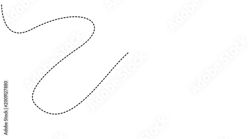 Animated dotted line path animation abstract motion background, dashed line motion abstract