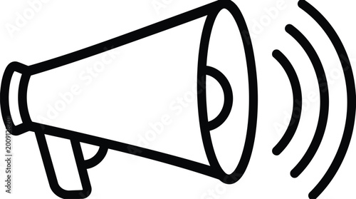 Foto A loudspeaker with sound waves coming out  communication tool