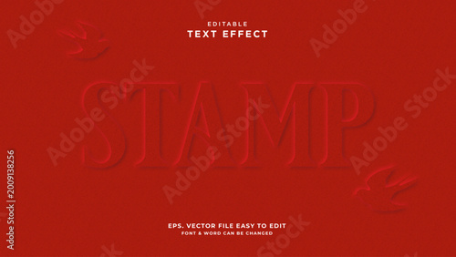 Εκτύπωση καμβά Stamp paper editable text effect