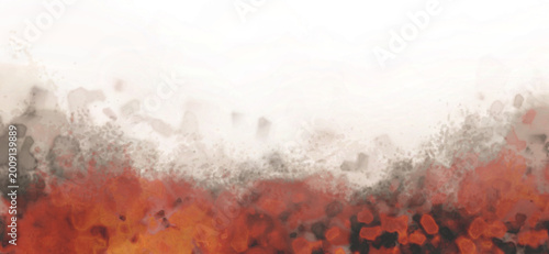 Abstract white background with reddish brown smoky watercolor texture