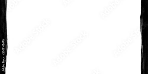Cuadro en lienzo Black ink brush stroke frame design element