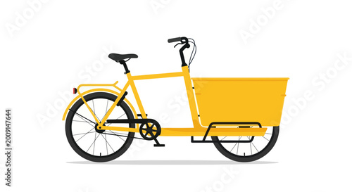 Obraz na płótnie Yellow Cargo Bike Illustration Isolated on White Background