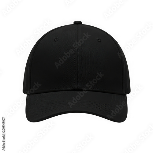 Black baseball cap with button on top