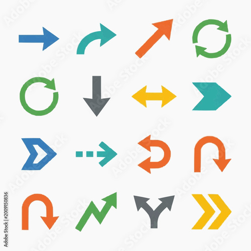 Free Download Colorful Arrows: A set of vivid arrows pointing in various directions, symbolizing choice, progress, and movement, perfect for conveying direction and illustrating diverse concepts. - GFXLoad