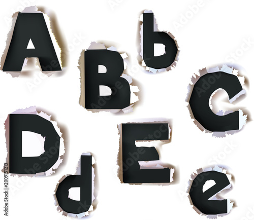 alphabet letters on black