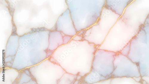 Luxury Pastel Marble Texture with Gold Veins Background