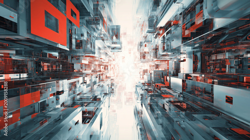 Futuristic Speed Data Stream with Abstract Technology Lines and Copy Space