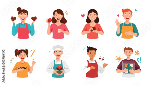 Cuadro en lienzo A Collection of Delights: A vibrant illustration showcasing a collection of diverse people, each engaged in a joyful moment