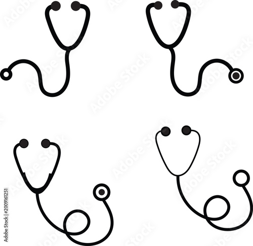 vector set of stethoscope
