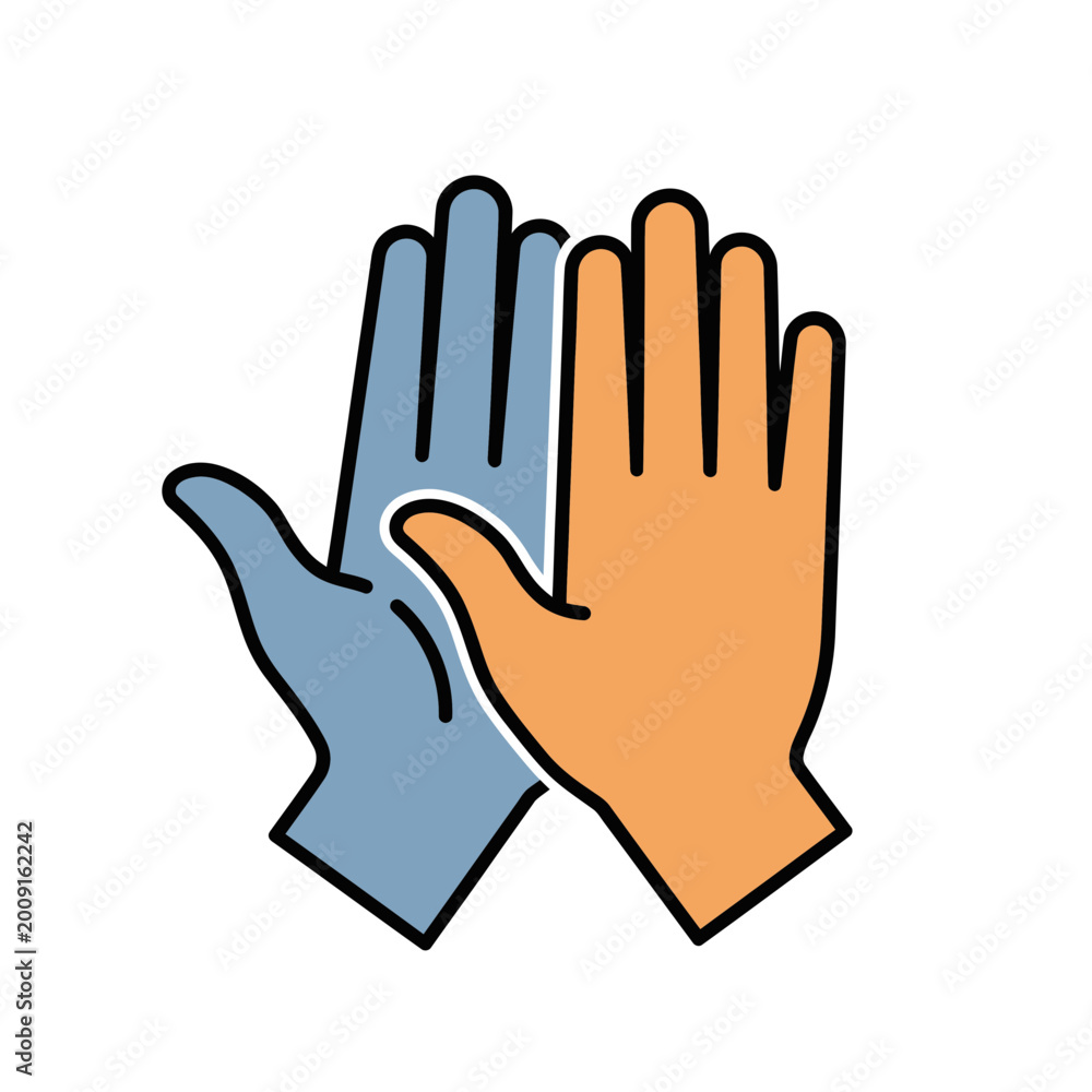 Obraz premium Two Hands High Five Illustration