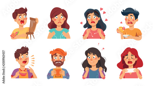 Foto Emotion Anthology: A compilation of individuals expressing varied emotional responses, from shock to heartbreak, showcasing the spectrum of human feelings