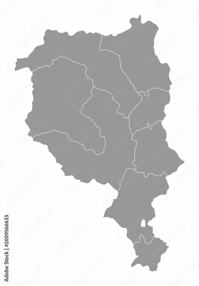 Obraz premium Ticino Canton administrative map