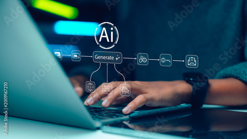 Quadro su tela Concept of artificial intelligence technology, machine learning and digital innovation