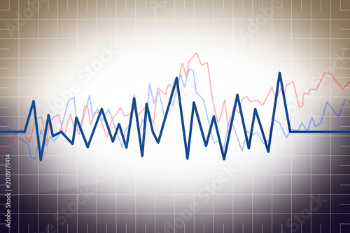 Minimal abstract financial or business chart - concept graph with copy space