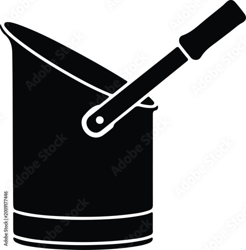 Quadro em tela Silhouette design of a classic coal bucket for home heating vector