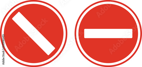 Free Download Red prohibition and no entry symbol icon set, vector warning icons with no entry restriction symbols for safety signage and public regulation communication. - GFXLoad